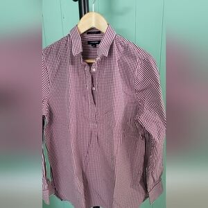 100% Cotton Tunic, Lands End, Maroon Check